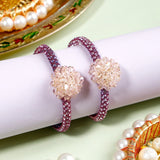 Pack Of 2 Blush Bloom Crystal Rakhi