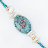 Twin Turquoise Stone Tassel Rakhi Set