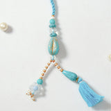 Twin Turquoise Stone Tassel Rakhi Set