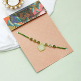 Leaf & Teal Stone Rakhi Set
