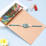 Pack Of 3 Turquoise Stone Rakhi