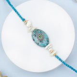 Pack Of 5 Turquoise Stone Rakhi
