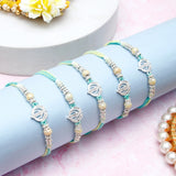 Pack Of 5 Khanda Pastel green Rakhi