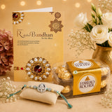 Personalized Rakhi Card with Ganesha Rakhi and Ferrero Rocher
