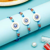 Pack Of 3 Rhinestone Evil Eye Marble Rakhi