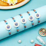 Pack Of 5 Rhinestone Evil Eye Marble Rakhi