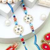 Pack Of 2 Rhinestone Evil Eye Floral Rakhi