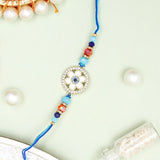 Rhinestone Evil Eye Floral Rakhi