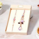 Lavender Blossom Bhaiya Bhabhi Rakhi Set
