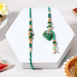 Green Elephant Bhaiya Bhabhi Rakhi Set