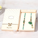 Green Elephant Bhaiya Bhabhi Rakhi Set