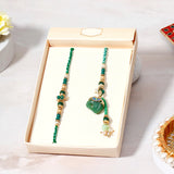 Green Elephant Bhaiya Bhabhi Rakhi Set