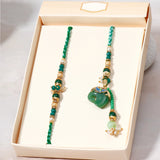 Green Elephant Bhaiya Bhabhi Rakhi Set