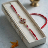 Premium Scarlet Ruby Stone Rakhi For Brother