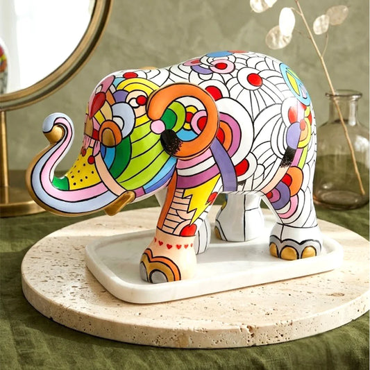 Happy Peace, Love & Music Elephant Statue | By Elephant Parade