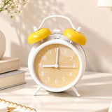 Yellow Twin Bell Alarm Clock with Geometric Dial