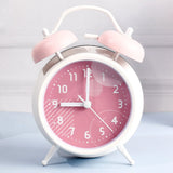 Pink Twin Bell Alarm Clock with Geometric Dial