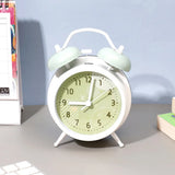 Green Twin Bell Alarm Clock with Geometric Dial