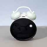 Green Twin Bell Alarm Clock with Geometric Dial