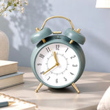 Teal & Gold Twin Bell Alarm Clock