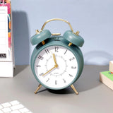 Teal & Gold Twin Bell Alarm Clock