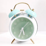 Mint Green Dial Twin Bell Alarm Clock with Aqua Bells