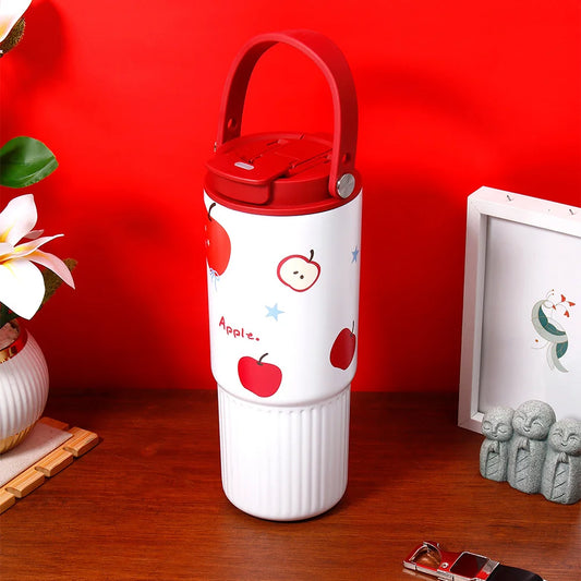 Apple and Strawberry Print Sipper Tumbler
