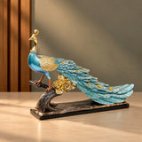 Peacock on Branch Polyresin Showpiece