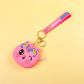 Pink Silicone Coin / Airpods Pouch Keychain