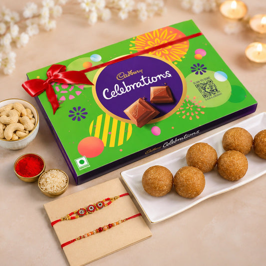 Radiant Rakhi Celebration Hamper With Besan Ladoo