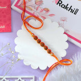 Adorned Rakhi Hamper with Lindt Milk Chocolate, Soan Papdi & Cashew Nut
