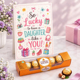 "Lucky Wishes" Personalized Daughter's Day Card with Ferrero Rocher