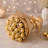 Ferrero Rocher Chocolate Bouquet with Golden Ribbon