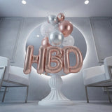 Rose Gold HBD Bobo Balloon Table Decor