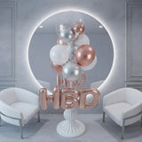 Rose Gold HBD Bobo Balloon Table Decor