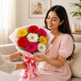 8 Rainbow Gerbera Mixed Bouquet