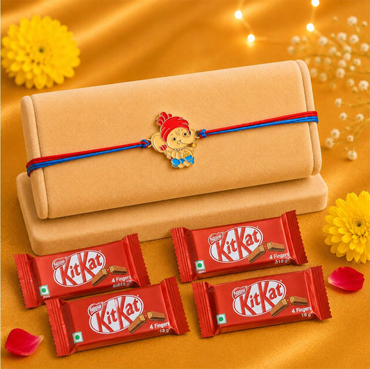 Bal Ganesha Kids Rakhi with KitKat Chocolate Bars | Playful Rakhi Gift