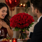 50 Red Roses Grand Hand-Tied Bouquet - Ultimate Valentine's Day & Anniversary Gift