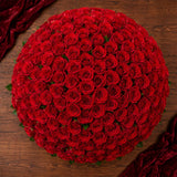 200 Red Roses in Handcrafted Cane Basket
