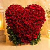 250 Red Roses Heart-Shaped Arrangement