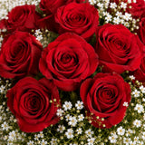 32 Red Roses Glass Vase Romantic Arrangement