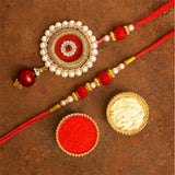 Beads Bhaiya Bhabhi Rakhi Set with Cadbury Chocolates | Rakhi Gift for Couple