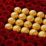 Buy 46 Pink Roses & Ferrero Rocher Square Combo Online | Archies