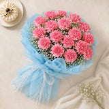 Pink Carnation Bouquet & Truffle Cake Combo - Birthday & Anniversary Gift Set