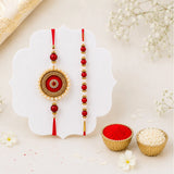 Bhaiya Bhabhi Beads Rakhi with Jade Plant in Fish Bowl | Rakhi Plant Gift