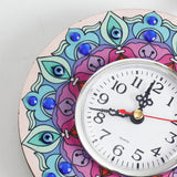 Boho Floral Mandala Wall Hanging Clock