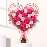 17 Pink Roses Dual-Tone Arrangement