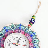 Boho Floral Mandala Wall Hanging Clock