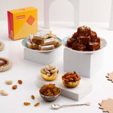 Goodness Hamper - Kaju Rolls, Dhodha Barfi and Dry Fruits