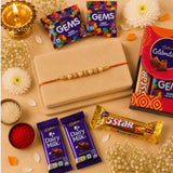 Celestial Pearl Beads Rakhi with Cadbury Chocolates | Rakhi Gift Online